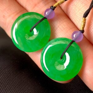 Hand-Carved Lotus Jadeite Pendant