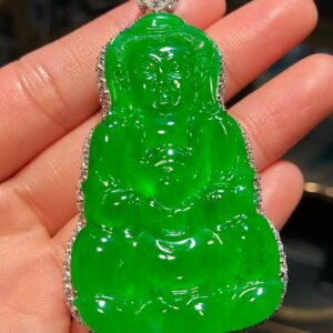 The Mirthful Buddha" - Serene Jadeite Buddha Pendant