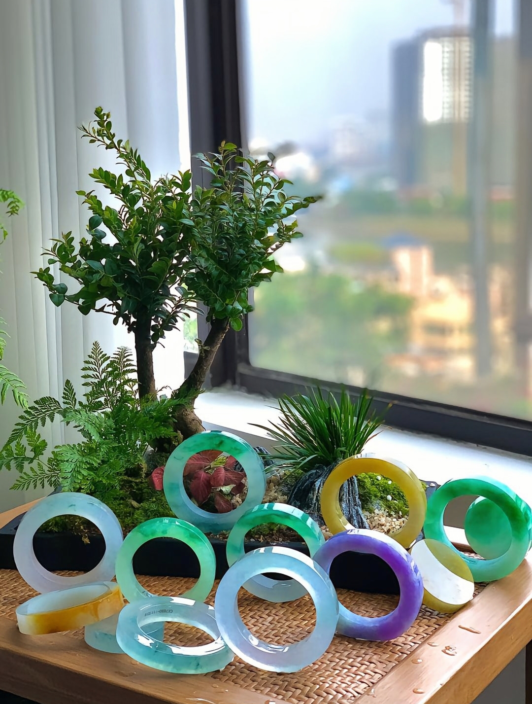 Serenity Circle: A Masterfully Carved Lavender Jadeite Bracelet