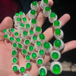 Classic Green Jadeite Bead Bracelet of Harmony